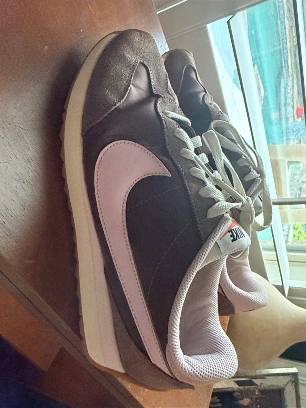 Nike Women’s Brown and Light Pink Retro Runner Sneakers